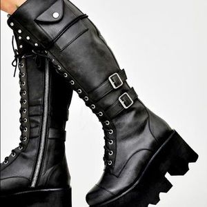 Black knee high Jane Doe boots